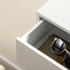HOMCOM Three Drawer Slim Shoe Storage Cabinet, 12 Shoe Pairs - White - 9