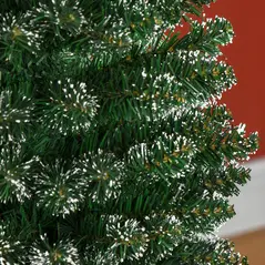 HOMCOM 5.5FT Artificial Snow Dipped Christmas Tree Xmas Pencil Tree Holiday Home Indoor Decoration with Foldable Black Stand, Green - 9