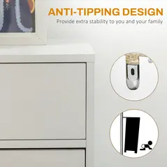 HOMCOM Three Drawer Slim Shoe Storage Cabinet, 12 Shoe Pairs - White - 6