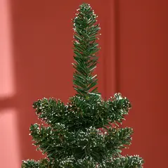 HOMCOM 5.5FT Artificial Snow Dipped Christmas Tree Xmas Pencil Tree Holiday Home Indoor Decoration with Foldable Black Stand, Green - 8