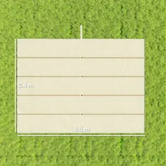 Outsunny Retractable Pergola Cover, 3.5 x 2.6 m Replacement Canopy Fabric for 4 x 3 m Frame, Roof Top Only, Cream White - 3