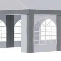 Outsunny 8m x 4m Marquee Gazebo with Sides, Level 4 Wind Protection & Waterproof, Light Grey - 8