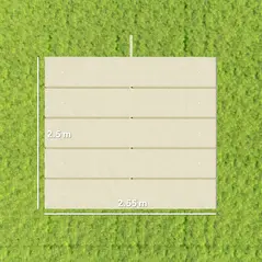 Outsunny Retractable Pergola Cover, 2.55 x 2.5 m Replacement Canopy Fabric for 3 x 3 m Frame, Roof Top Only, Cream White - 3