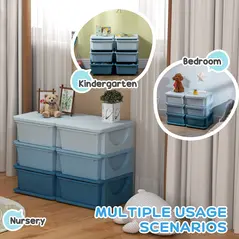 HOMCOM Kids Storage Unit, with Six Drawers - Blue - 5