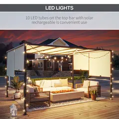 Outsunny 3 x 4m Outdoor Garden Pergola - Cream White - 5