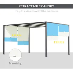 Outsunny 3 x 4m Outdoor Garden Pergola - Cream White - 4