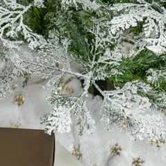 HOMCOM 6 Ft Pencil Snow Flocked Artificial Christmas Tree with Realistic Cypress Branches, Auto Open, Green - 9