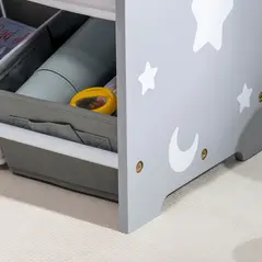 ZONEKIZ Kids Storage Rack, with Nine Removable Baskets, for Nursery, Bedroom, Playroom - Grey - 9