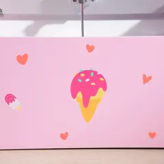 ZONEKIZ 2-in-1 Kids Storage Bench, Toy Box w/ Safety Rod - Pink - 8