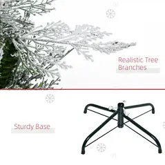 HOMCOM 6 Ft Pencil Snow Flocked Artificial Christmas Tree with Realistic Cypress Branches, Auto Open, Green - 7