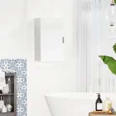kleankin Bathroom Wall Cabinet, Over Toilet Storage Cupboard with Adjustable Shelves for Hallway, Living Room, White - 7