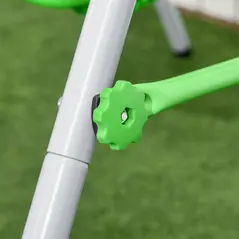 Outsunny Kids Swing, Steel Nursery Swing, with Seatbelt, High Support Back, Front Guard, for Ages 6-36 Months - Green - 9