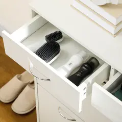 HOMCOM Narrow Shoe Storage with 2 Flip Drawers and Adjustable Shelves Shoe Cabinet Organizer for 12 Pairs of Shoes, White - 8