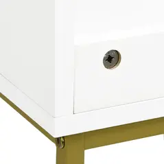 kleankin Bathroom Mirror Cabinet Under Sink Storage Cabinet Basin Cupboard with 2 Doors and Gold Steel Legs - 8