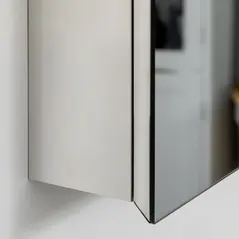 kleankin Bathroom Mirror Cabinet, Wall Mounted Medicine Cabinet with Hinged Door, Storage Shelves for Laundry Room - 9