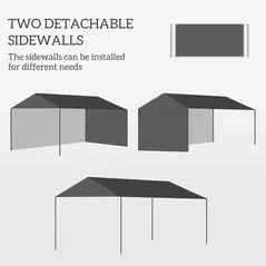 Outsunny 3 x 4 m Garden Gazebo Shelter Marquee Party Tent with 2 Sidewalls for Patio Yard Outdoor - White - 4