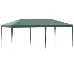 Outsunny 6x3 m Party Tent Gazebo Marquee Outdoor Patio Canopy Shelter with Windows and Side Panels, Green - 8