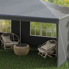 Outsunny 2.95 x 5.83 m Semi-Open Gazebo - Dark Grey - 9