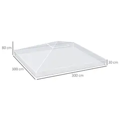 Outsunny 3 x 3 (m) Gazebo Protective Cover, Waterproof Cover for Gazebo, Canopy, and Tent - 3