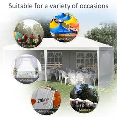 Outsunny 6 x 3 m Party Tent Gazebo Marquee Outdoor Patio Canopy Shelter with Windows and Side Panels White - 8