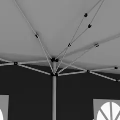 Outsunny 3 x 6 m Pop Up Gazebo with Sides and Windows, Height Adjustable Wedding Camping Party Tent Canopy Marquee with Storage Bag for Garden, Event, Black - 9