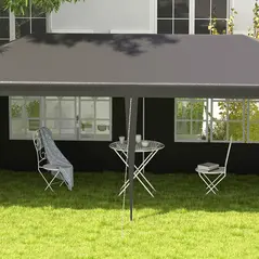 Outsunny 2.95 x 5.83 m Semi-Open Gazebo - Dark Grey - 8