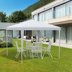 Outsunny 2.7m x 2.7m Garden Gazebo Marquee Party Tent Wedding Canopy Outdoor, White - 7