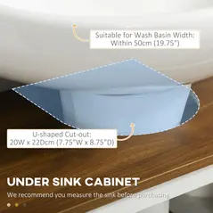kleankin Under Sink Cabinet Bathroom Vanity Unit with Double Doors and Storage Shelves, 60 x 30 x 60cm, White - 5