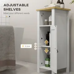 kleankin Slim Bathroom Storage Cabinet - White - 5