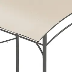 Outsunny 2.2 x 1.5 m BBQ Grill Gazebo Tent, Garden Grill with Metal Frame, Curved Canopy and 10 Hooks, Outdoor Sun Shade, Beige - 9