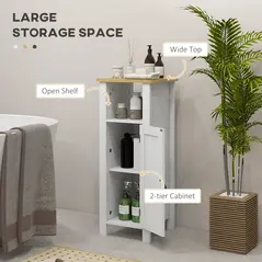 kleankin Slim Bathroom Storage Cabinet - White - 4