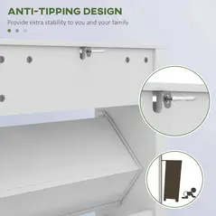 HOMCOM Narrow Shoe Cabinet with 2 Flip Drawers and Adjustable Shelves, White - 7