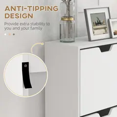 HOMCOM Shoe Storage Cabinet, 4 Flip Drawers, Shoe Organizer for 8-16 Pairs of Shoes, White - 7