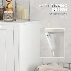 kleankin Double Hamper Laundry Storage Cabinet - White - 6