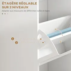 HOMCOM Three-Drawer Minimalistic Shoe Storage Cabinet, for 15 Shoes - 5
