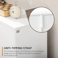 HOMCOM Bathroom Cabinet, Freestanding Storage Cabinet with 4 Drawers, Door Cupboard for Living Room, Kitchen, Bedroom, White - 7