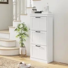 HOMCOM Three-Drawer Minimalistic Shoe Storage Cabinet, for 15 Shoes - 2