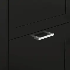 HOMCOM Three-Drawer Minimalistic Shoe Cabinet - Black - 9