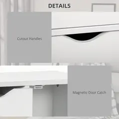 HOMCOM Bathroom Cabinet, Freestanding Storage Cabinet with 4 Drawers, Door Cupboard for Living Room, Kitchen, Bedroom, White - 6