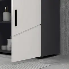 kleankin Pedestal Sink Bathroom Cabinet, Bathroom Vanity Unit with 20 x 20cm "U" Cut-Out and Adjustable Shelf, Light Grey - 9