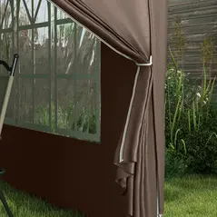 Outsunny 3 x 3 m Pop Up Gazebo, Wedding Party Canopy Tent Marquee with Carry Bag and Windows, Coffee - 9