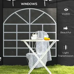 Outsunny Gazebo Side Panels, 2 Pack Sides Replacement, for 3x3(m) or 3x6m Pop Up Gazebo, with Windows and Doors, Black - 6