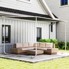Outsunny 3 x 3(m) Mobile Pergola Kit, Portable Garden Gazebo with Wheels, Sandbags, Steel Frame, UV-Resistant - 8