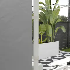Outsunny Gazebo Side Panels, 2 Pack Sides Replacement, for 3x3(m) or 3x6m Pop Up Gazebo, with Windows and Doors, Light Grey - 9