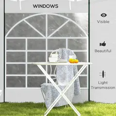 Outsunny Gazebo Side Panels, 2 Pack Sides Replacement, for 3x3(m) or 3x6m Pop Up Gazebo, with Windows and Doors, White - 6
