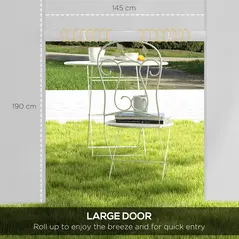 Outsunny Gazebo Side Panels, 2 Pack Sides Replacement, for 3x3(m) or 3x6m Pop Up Gazebo, with Windows and Doors, White - 5