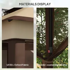 Outsunny 3 x 3(m) Pop Up Gazebo, Height Adjustable Instant Event Shelter with Netting and Carrying Bag, Beige - 7