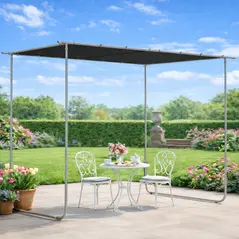 Outsunny 3 x 3(m) Mobile Pergola Kit, Portable Garden Gazebo with Wheels, Sandbags, Steel Frame, UV-Resistant - 3