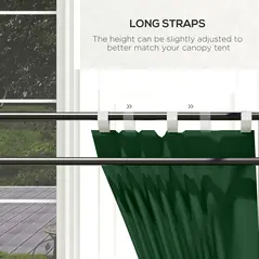 Outsunny Set of Two 295cm Replacement Canopy Walls - Green - 7