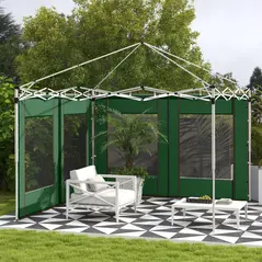 Outsunny Set of Two 295cm Replacement Canopy Walls - Green - 2